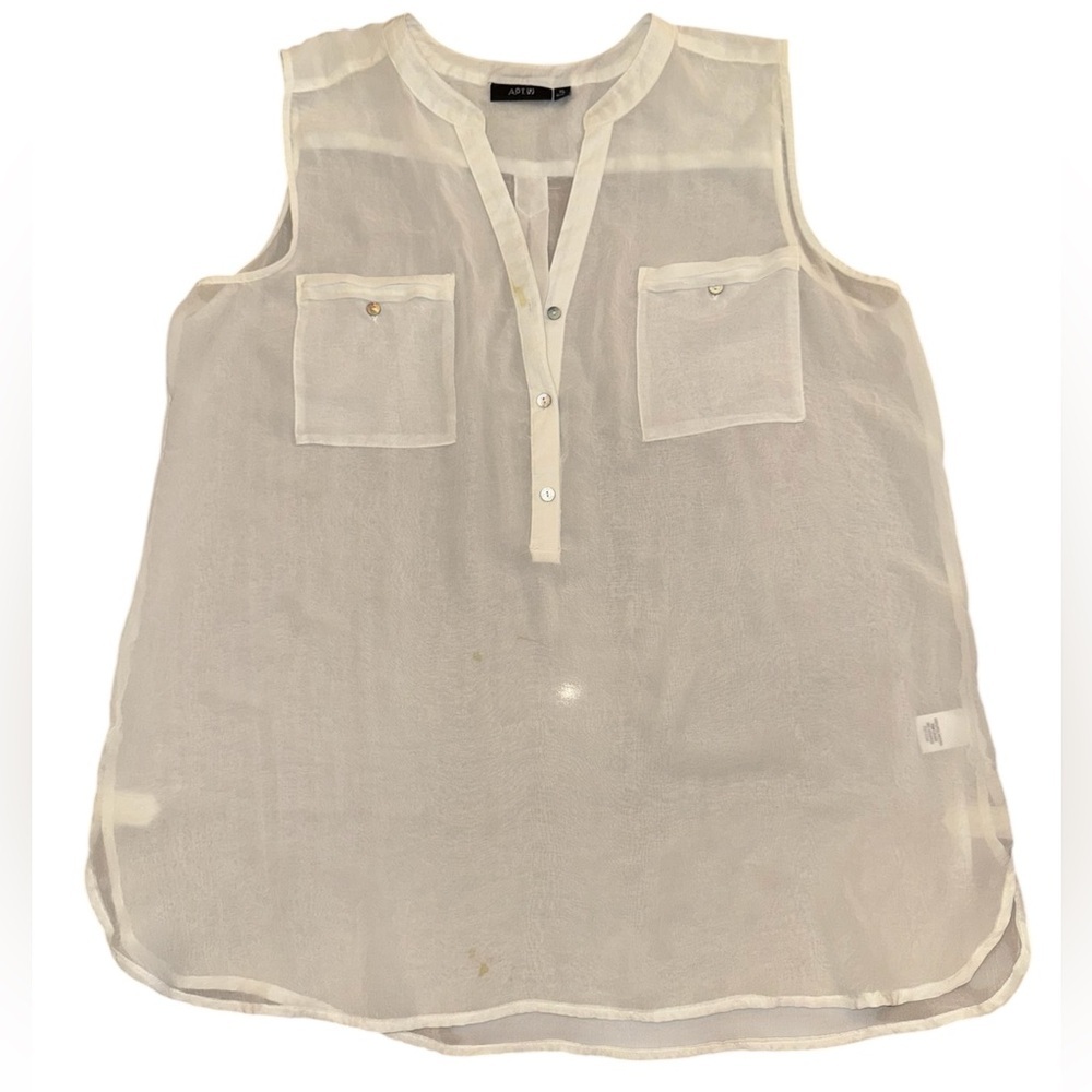 Apt 9 White Sleeveless Flowy Pocket Tank Top XL